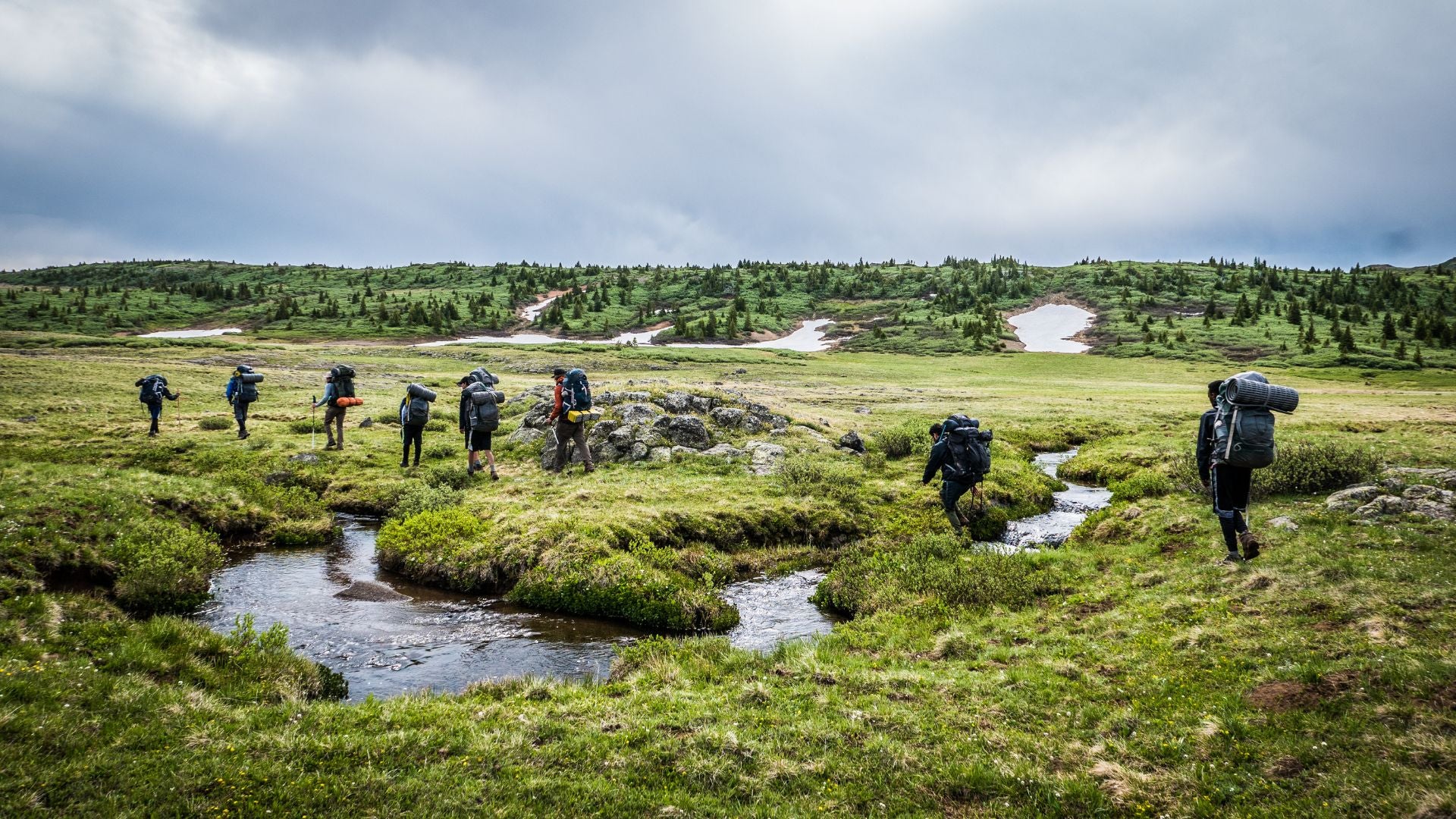 Group hiking