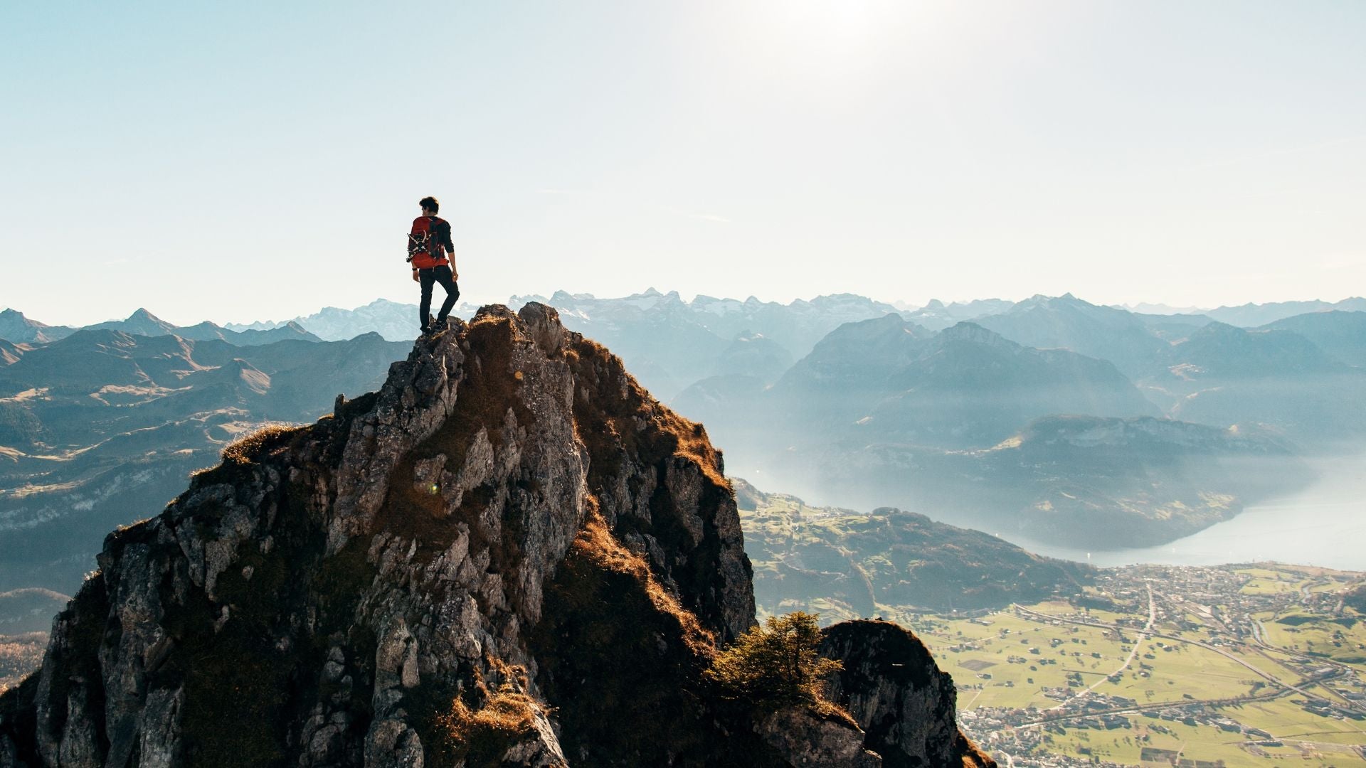 man on top of rock