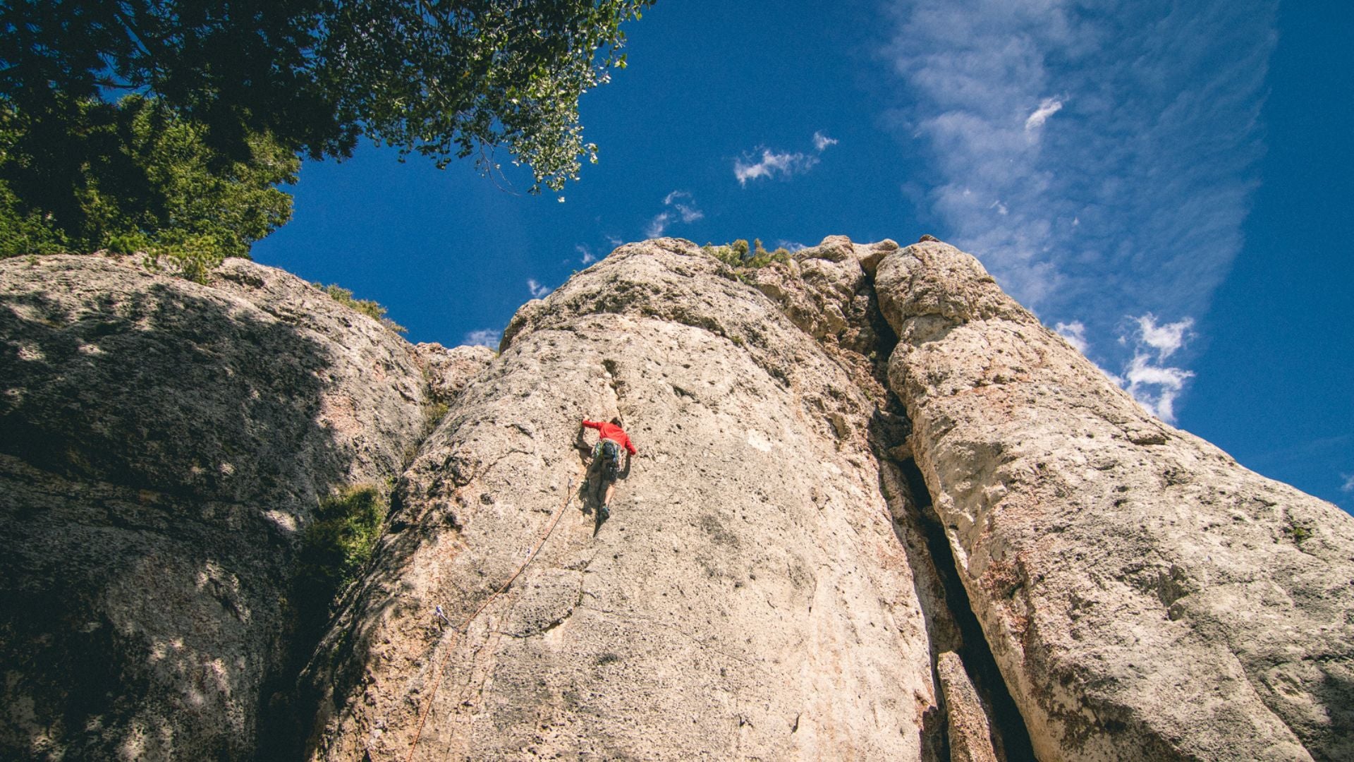 Person rock climbing