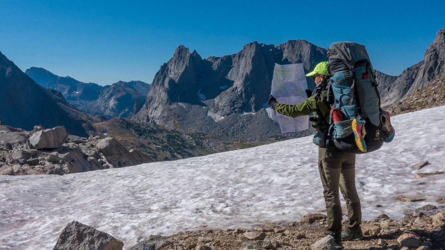 Hiker holding a map