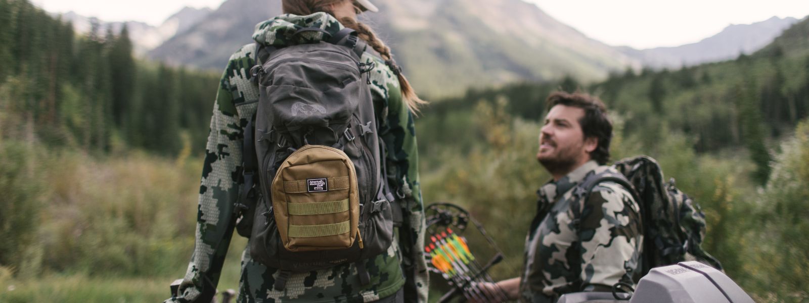 Person with MOLLE kit on backpack