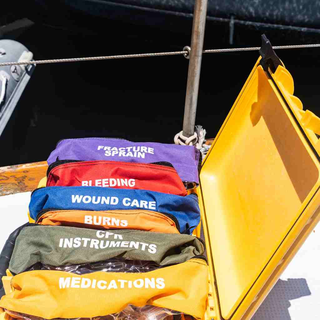 Marine Series Medical Kit - 1500 opened kit on boat