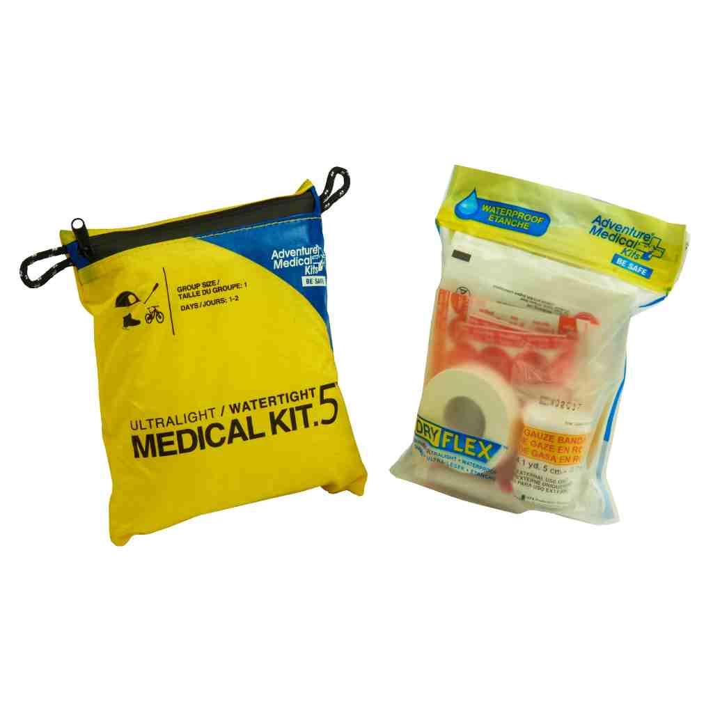 Ultralight/Watertight Medical Kit - .5 kit next to DryFlex inside bag