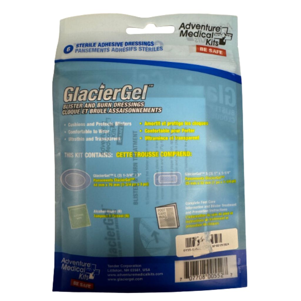 Glaciergel back of packaging