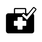 First aid kit with checkmark