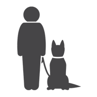 Dog and person outline