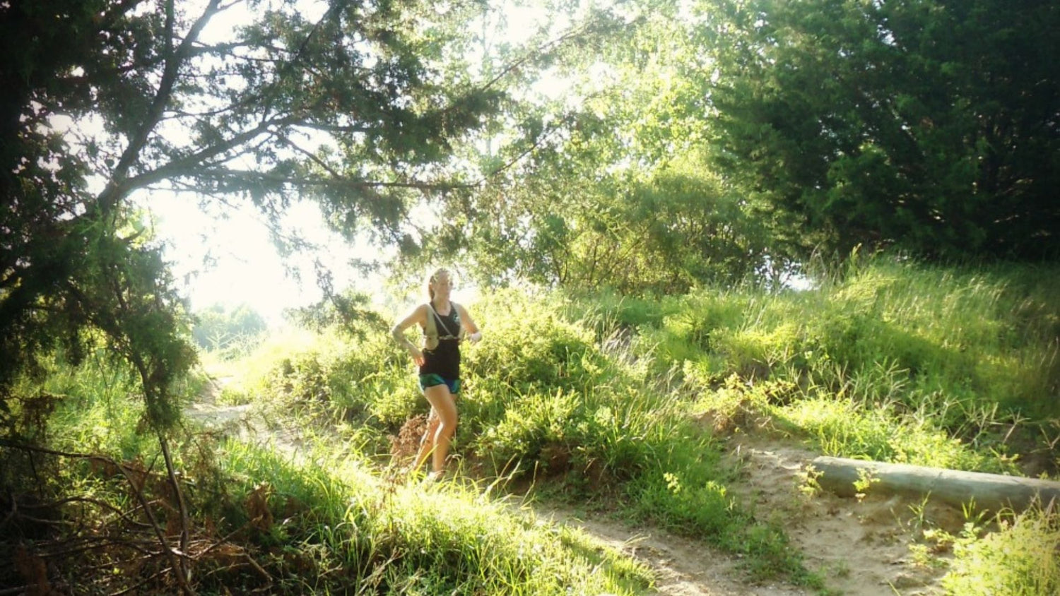 Woman trail running
