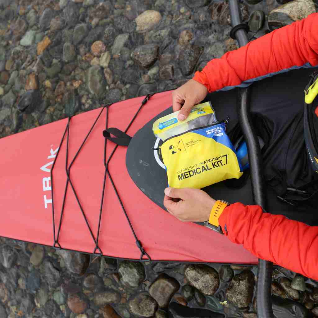 Ultralight/Watertight Medical Kit - .7 kayaker opening kit in water
