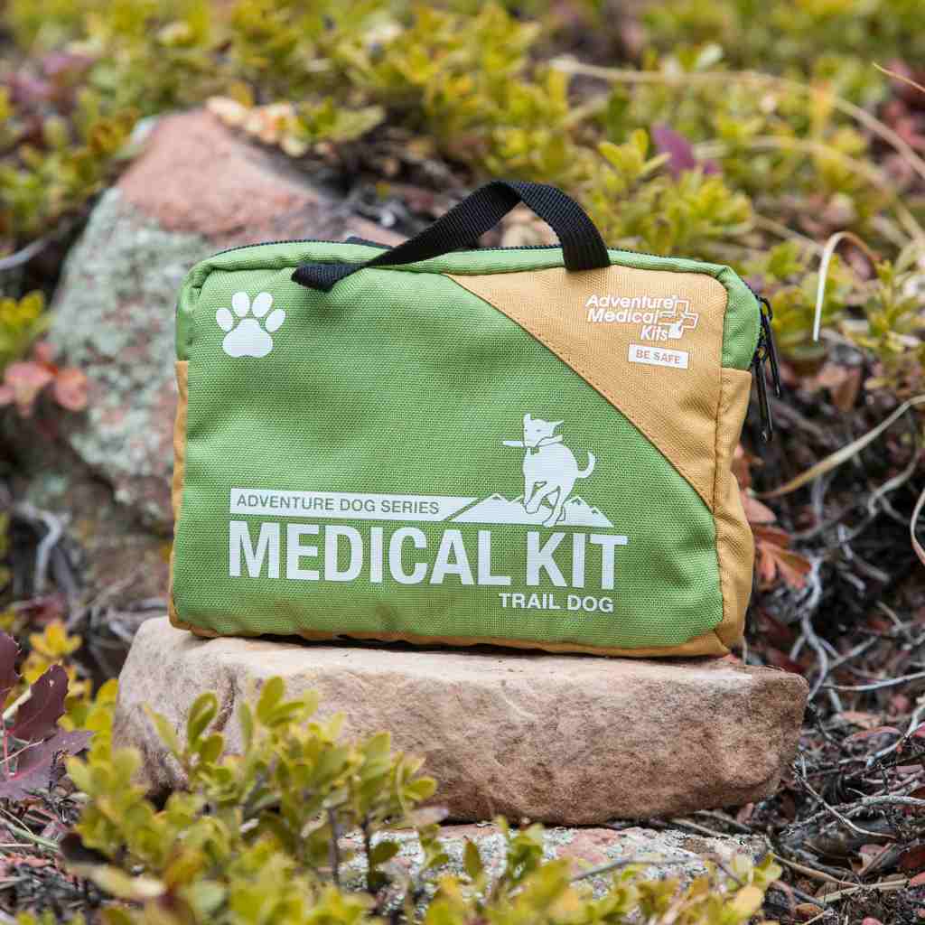 Adventure Dog Medical Kit - Trail Dog kit on rock