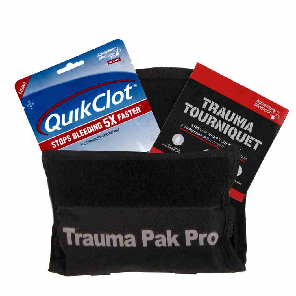 Trauma Pak Pro with QuikClot & Trauma Tourniquet opened