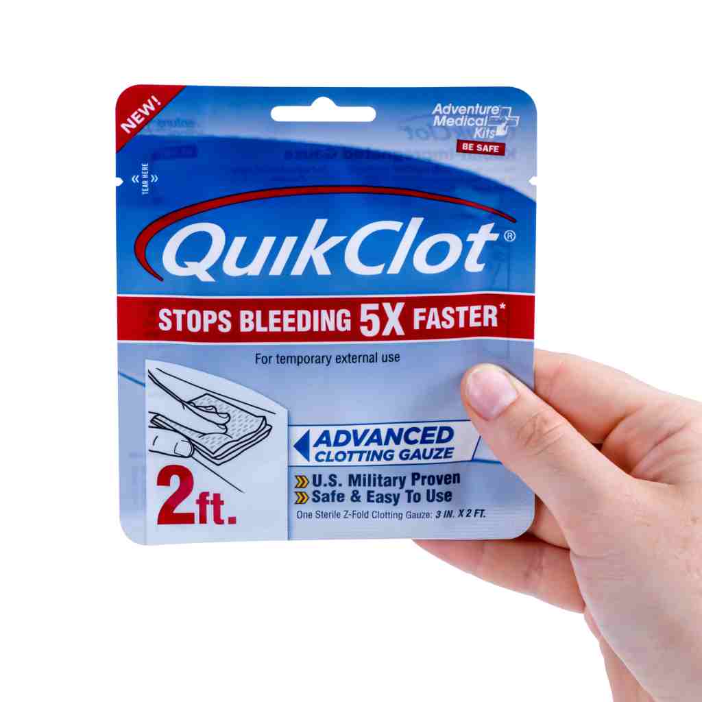 QuikClot Gauze 2 Foot in hand